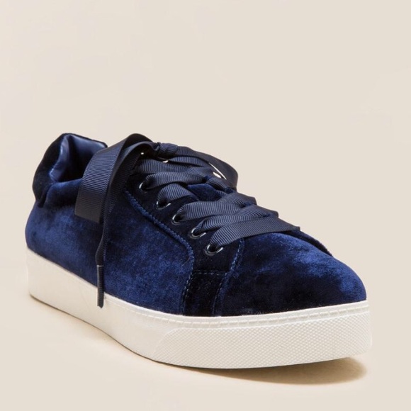 navy velvet sneakers